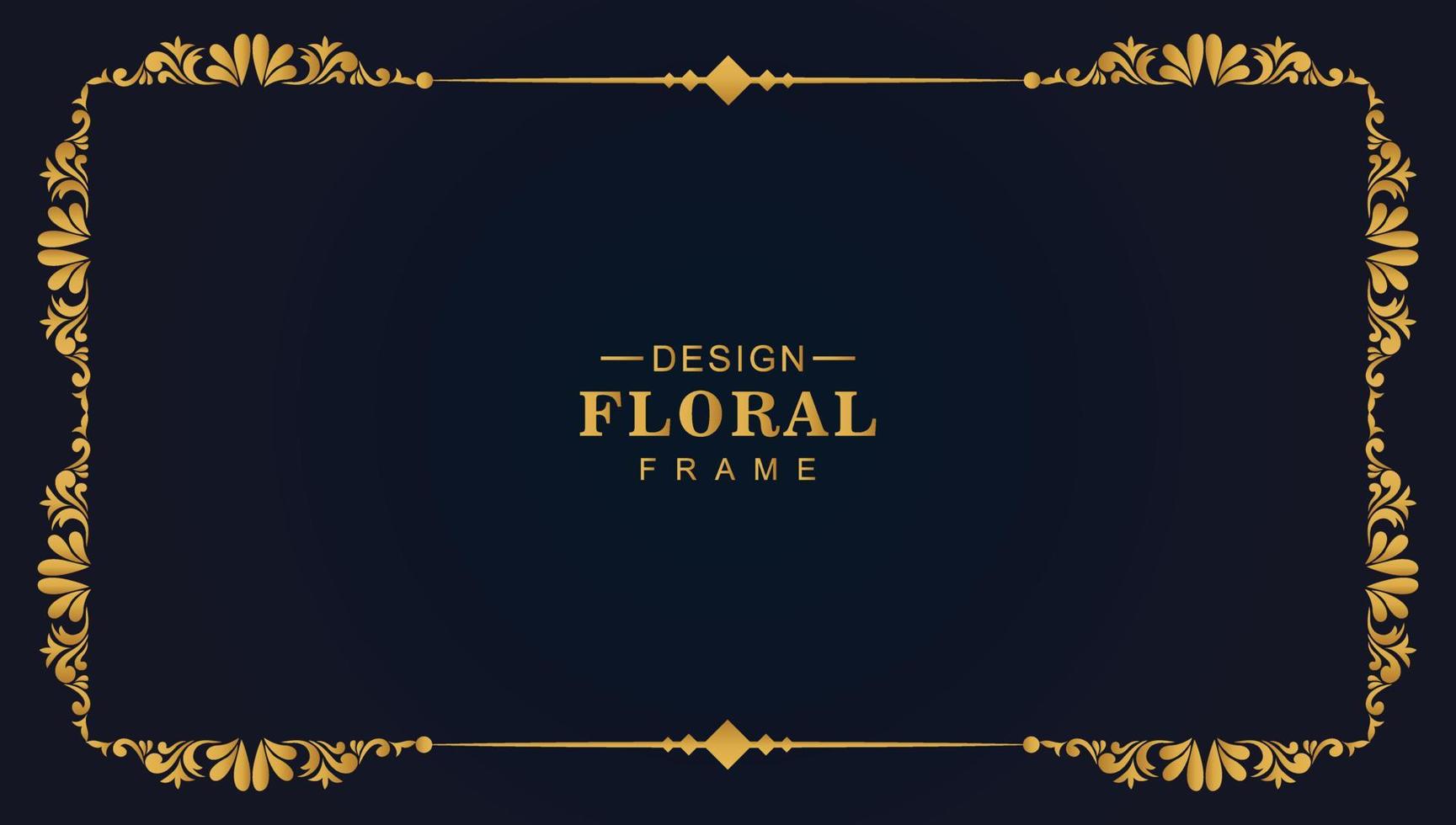 Ornamental golden luxury floral frame background vector