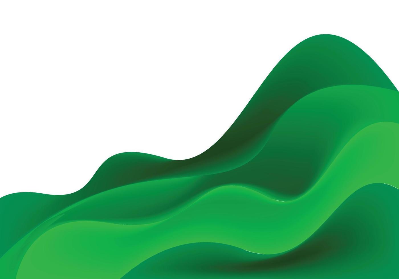 Abstract flowing green business wave background vector