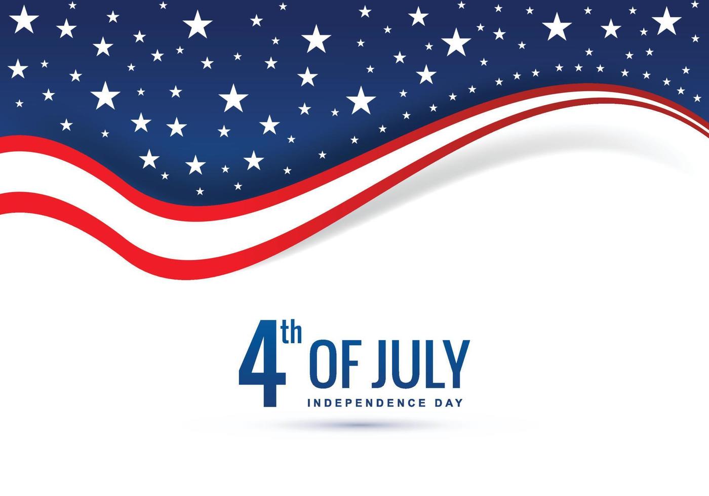 Happy 4th of july american flag in wave style background vector