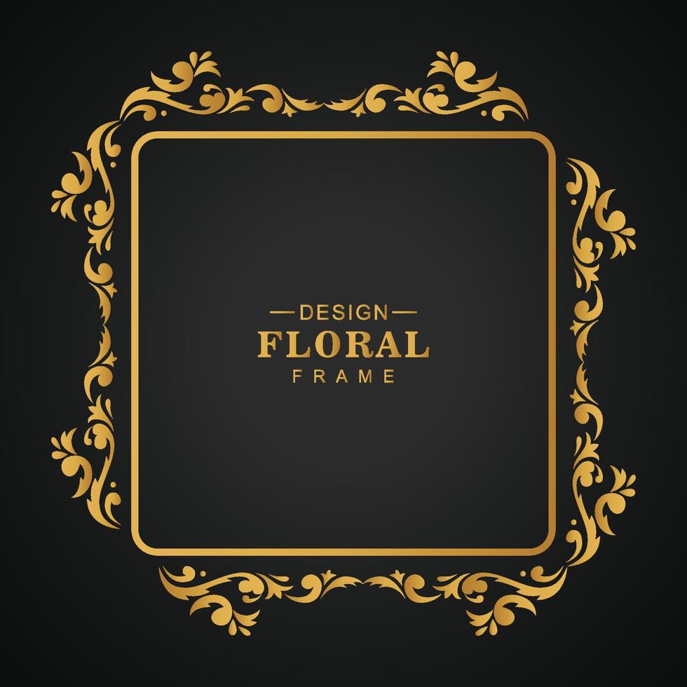 Decorative luxury golden ornamental floral frame background vector