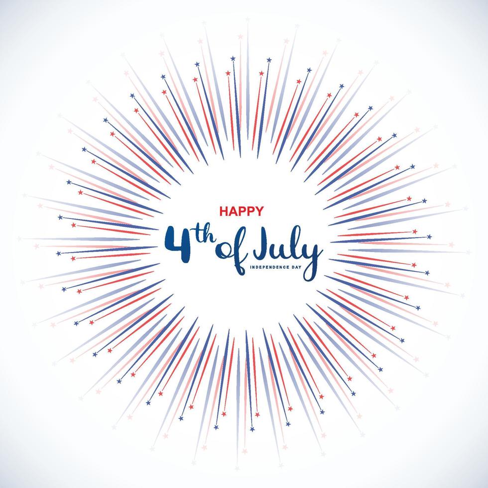 Happy 4th of July Independence day on firework background vector