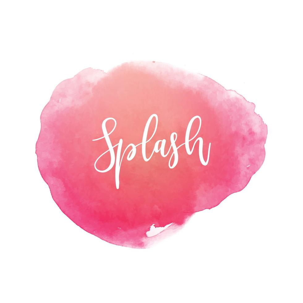 Abstract pink splash watercolor background vector