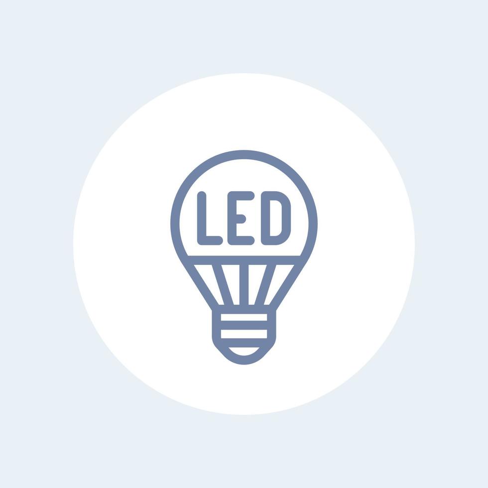 led light bulb line icon isolated on white vector