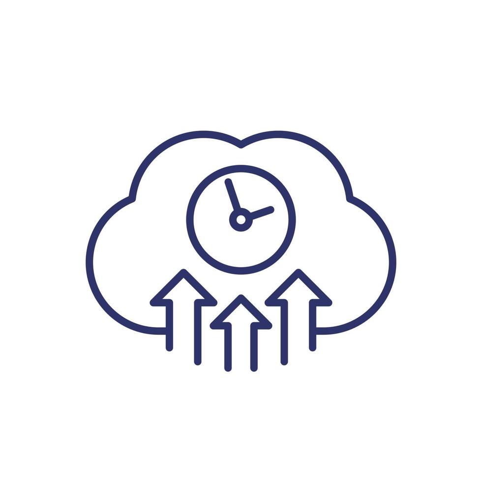 uploading time line icon with cloud vector