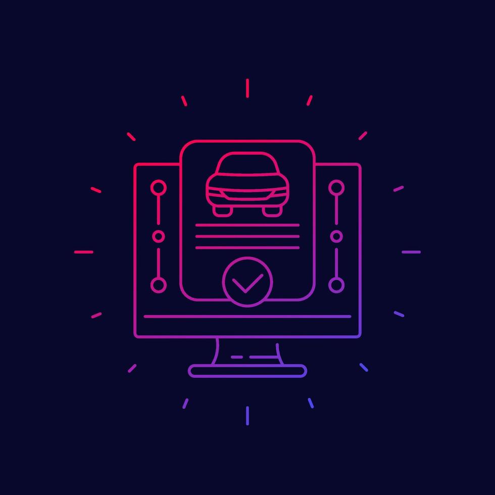 car history report thin line icon vector