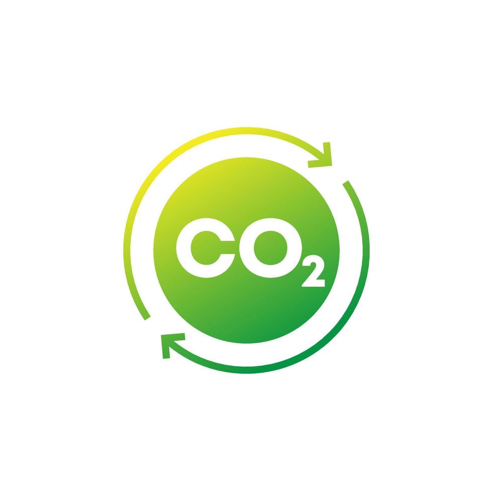carbon offset and co2 gas reduction icon vector