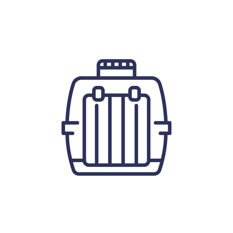 Pet carrier line icon on white vector