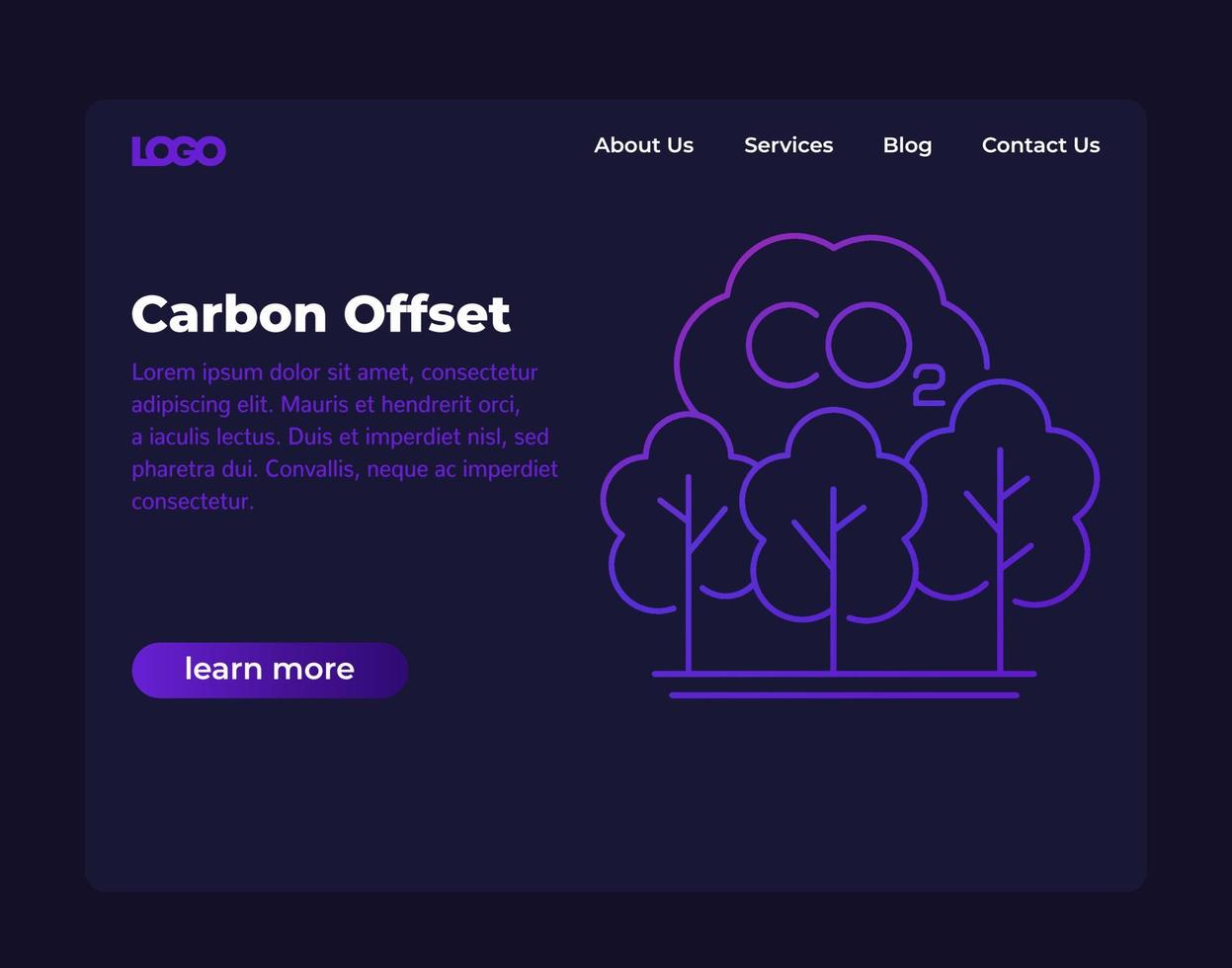 carbon offset banner, website design vector