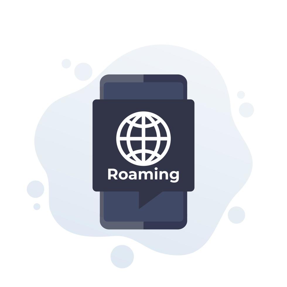 roaming icon with a smart phone vector