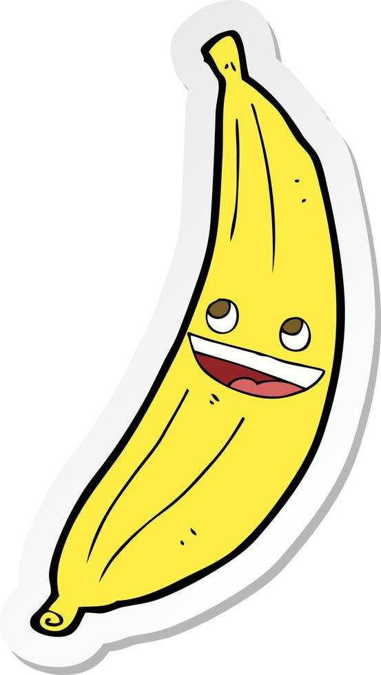 sticker of a cartoon happy banana vector