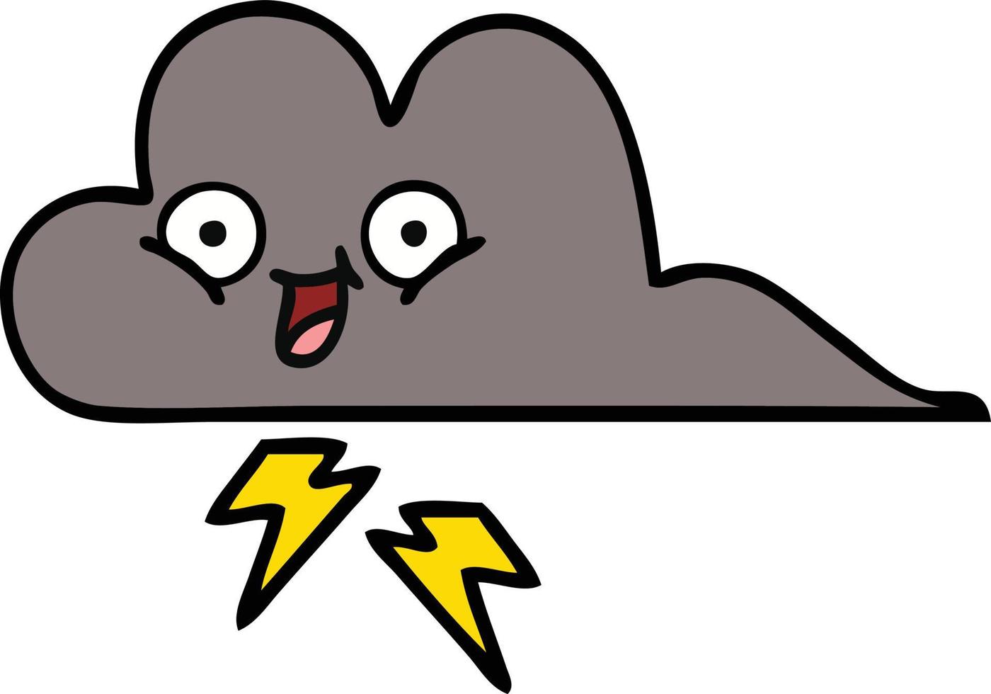 cute cartoon storm cloud 8450256 Vector Art at Vecteezy