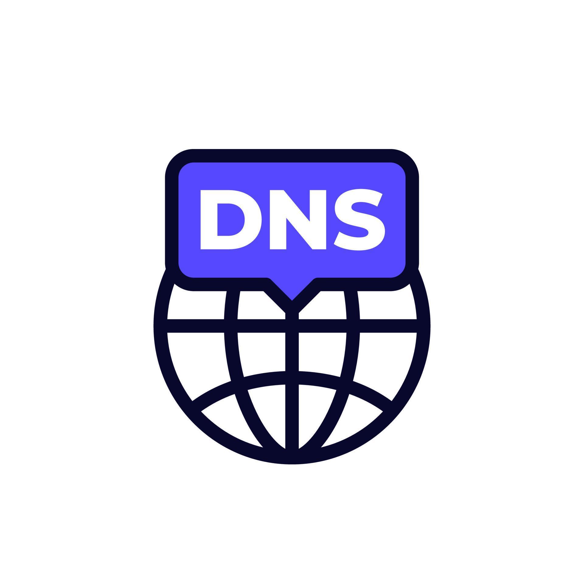 DNS icon on white, Domain Name System 8450364 Vector Art at Vecteezy