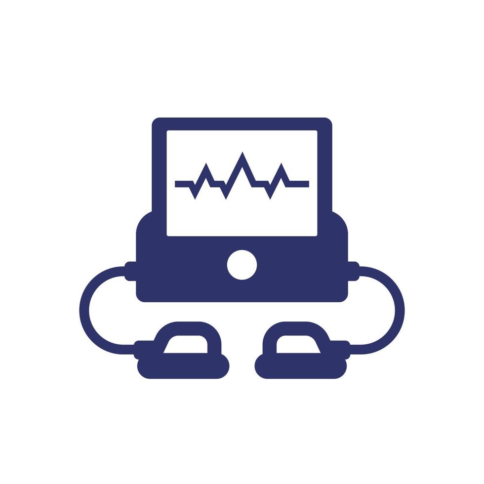 Defibrillator or cpr device icon on white vector