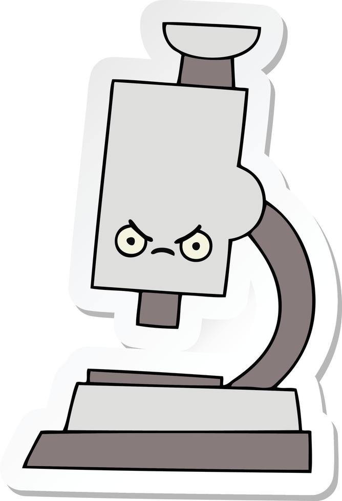 sticker of a cute cartoon microscope vector