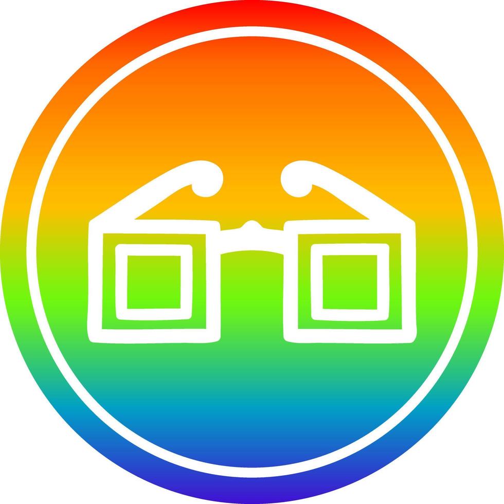 square glasses circular in rainbow spectrum vector