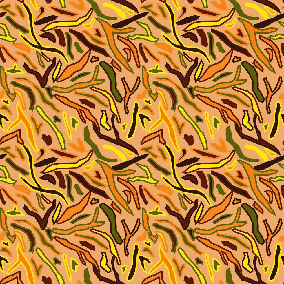 Seamless pattern abstract striped on orange background. Colorful fur wild animals tiger or zebra. vector