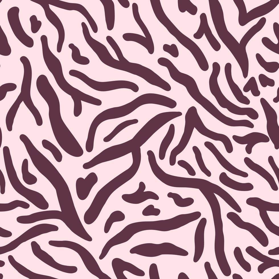 Seamless pattern animals striped on pink background. Color fur wild animals tiger or zebra. Abstract texture mammals. vector