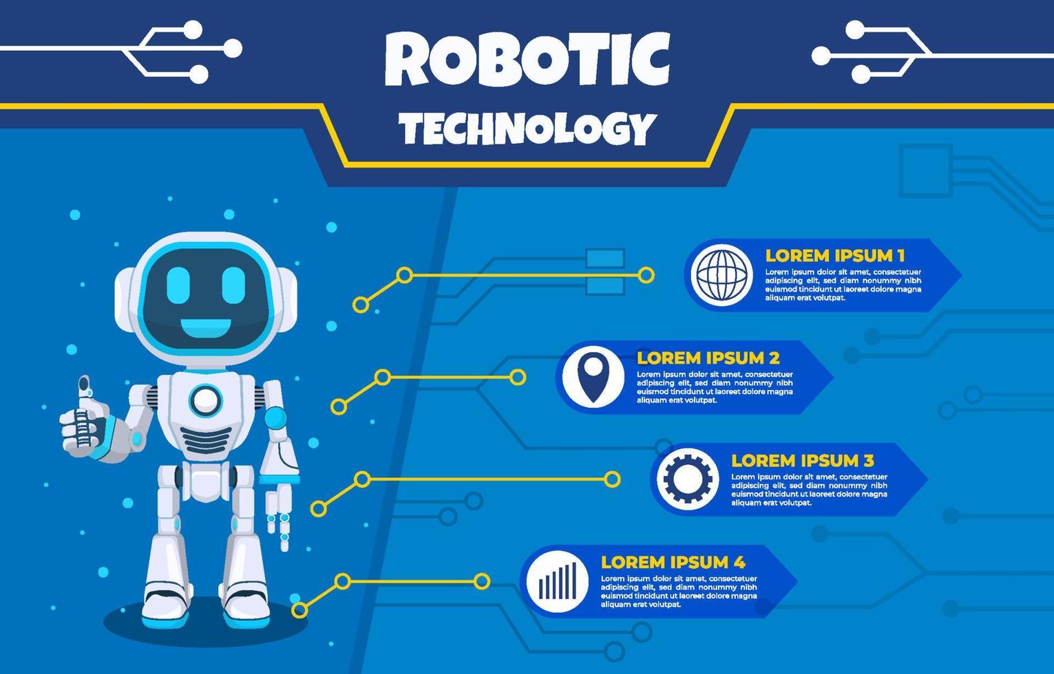 Robotic Technology Infographic vector