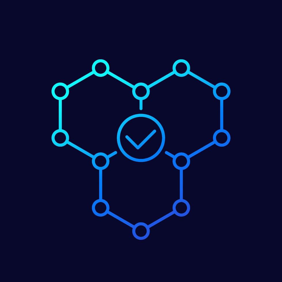 polymer linear icon with a molecule vector