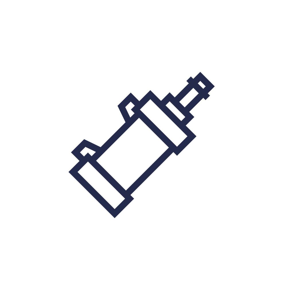 pneumatic cylinder, piston line icon vector