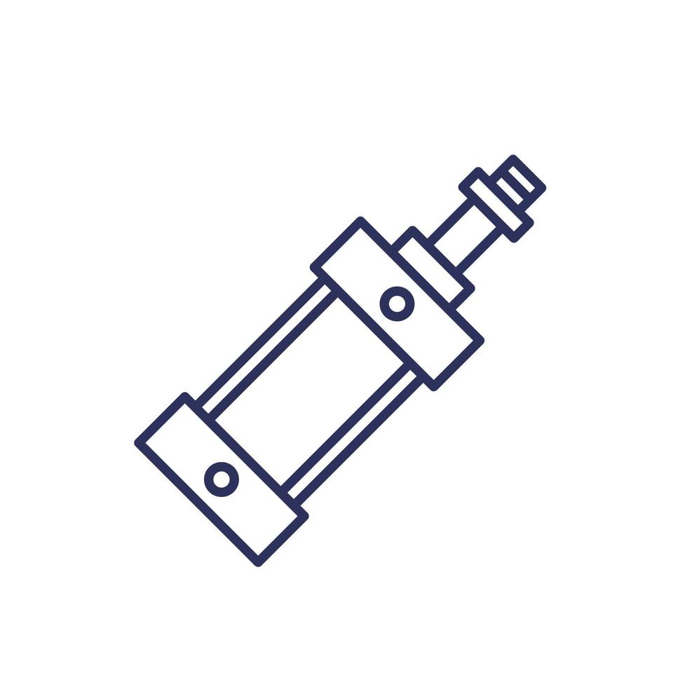 pneumatic cylinder line icon on white vector