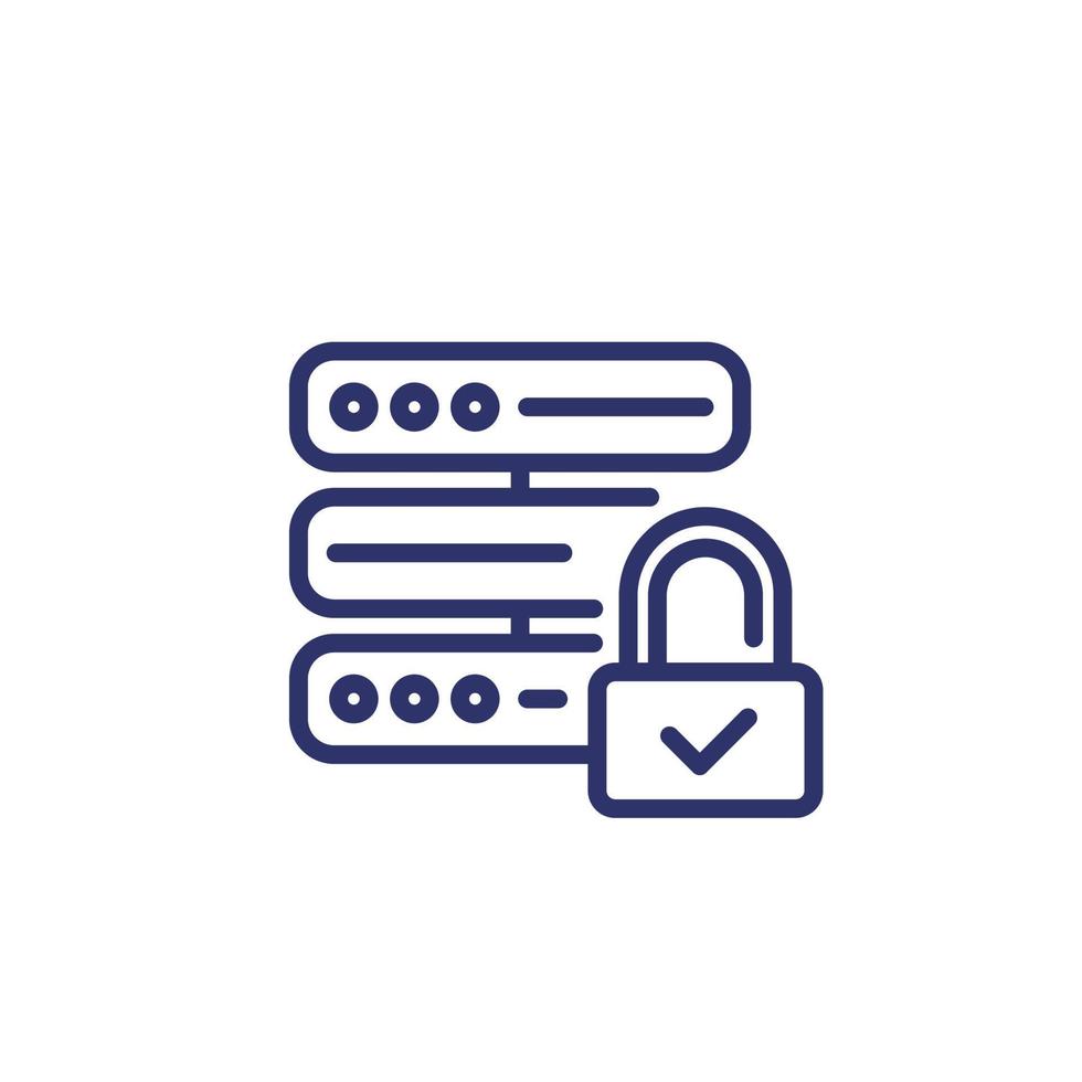 Secure server or hosting line icon vector