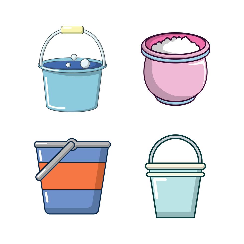 conjunto de iconos de cubo, estilo de dibujos animados vector