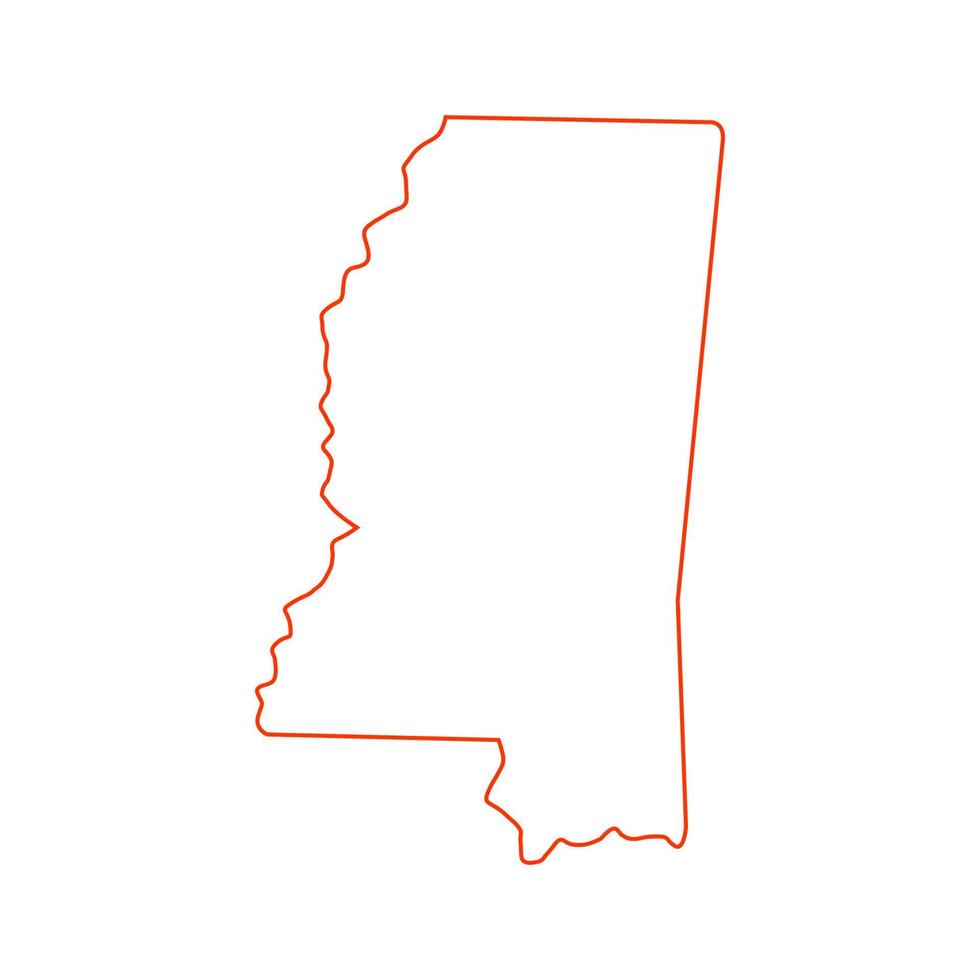 Mississippi map on white background vector