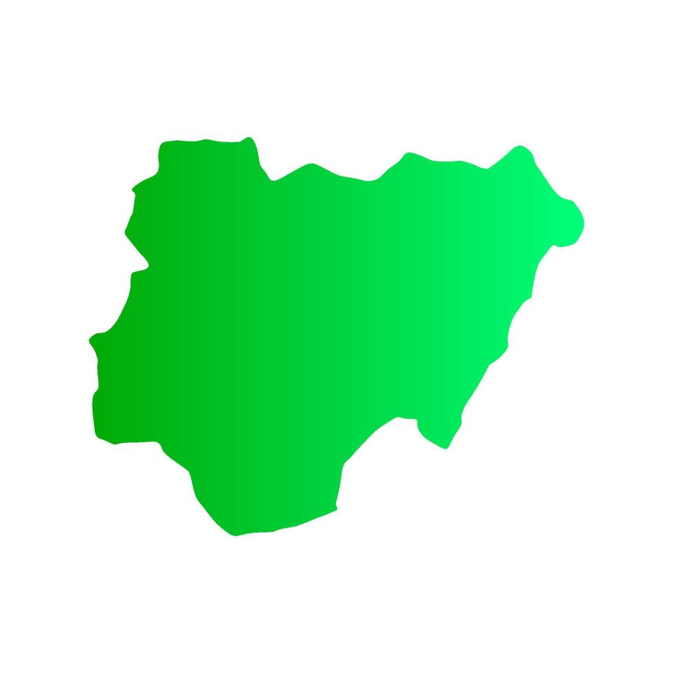 nigeria mapa sobre fondo blanco vector