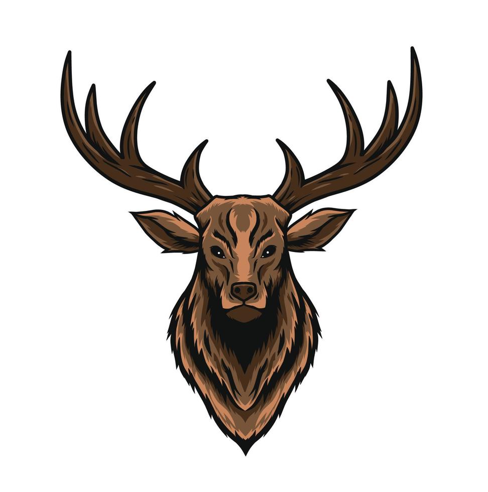 deer head illustration vector