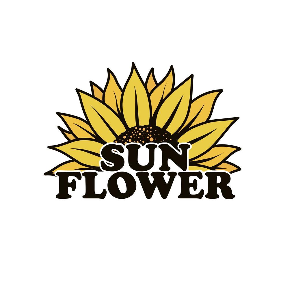 sunflower logo illustration vector