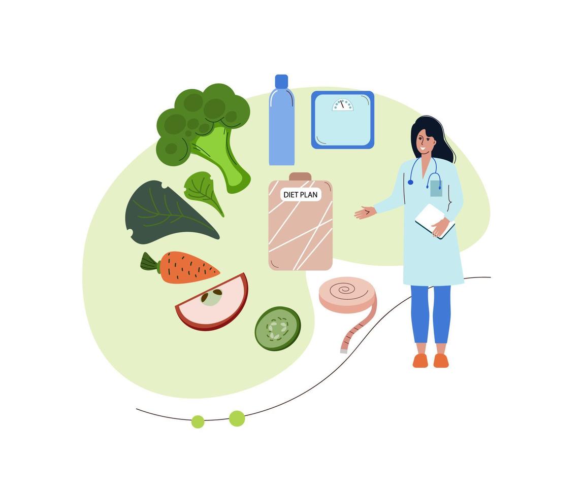 People choose healthy food. Concept of dietary nutrition. Planning diet detox plan. People choose healthy food. Concept of dietary nutrition. Planning diet detox plan.Vegetarian food. vector