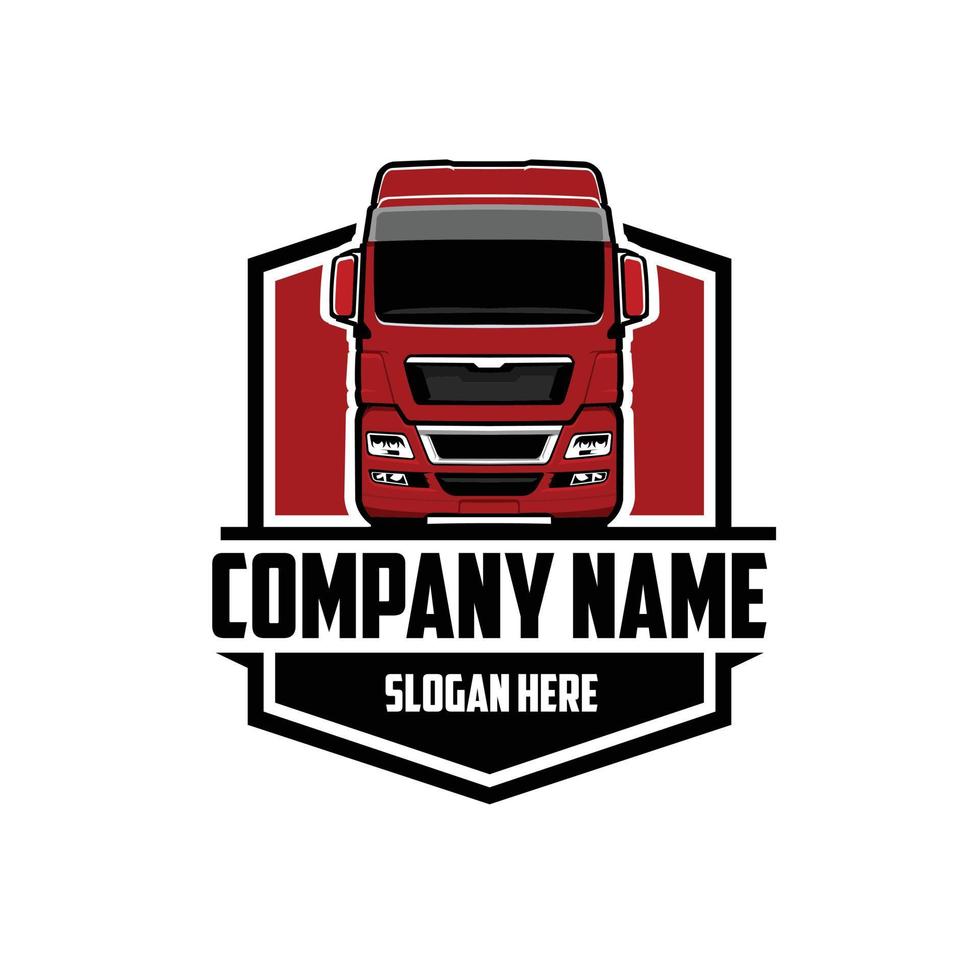 Premium Truck Front View Emblem Logo Template Vector Isolated on White Background