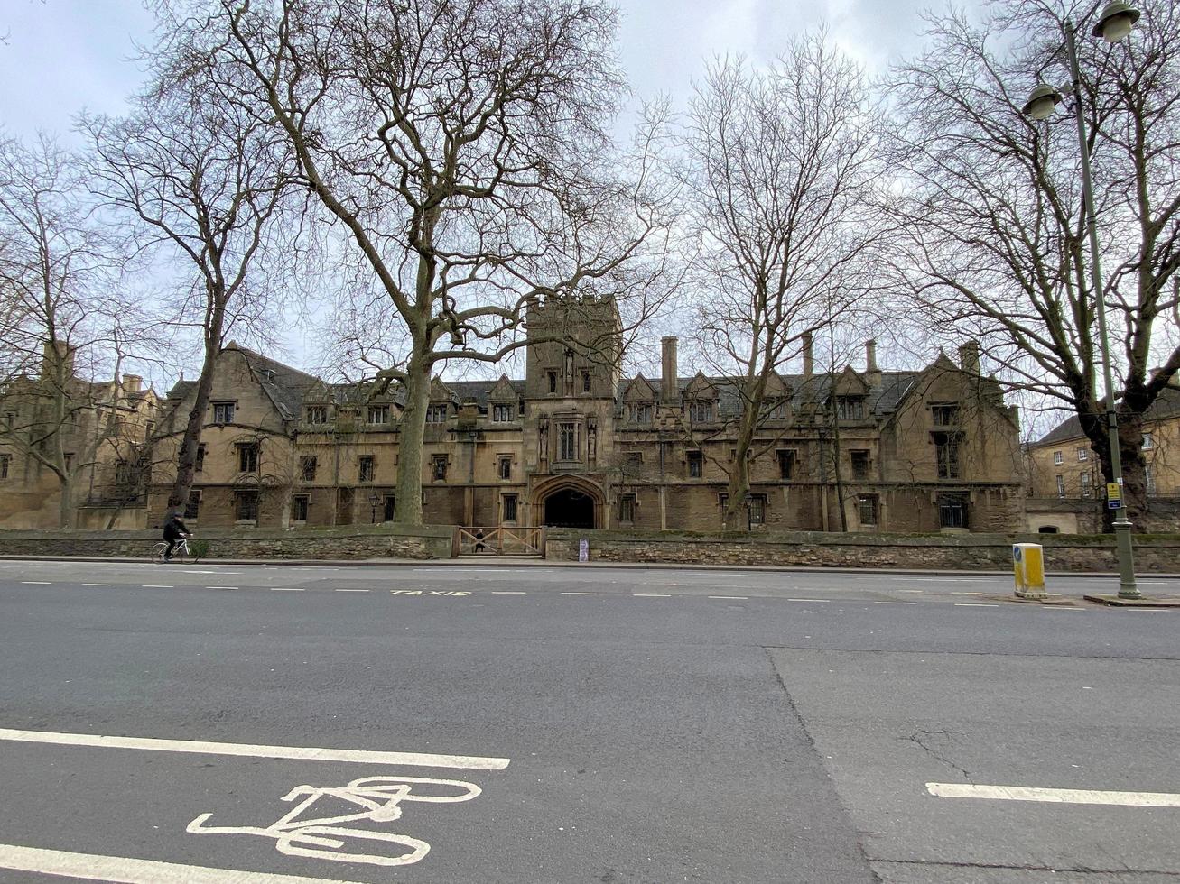 Oxford in the UK in March 2022. A view of Oxford university  on a winter morning photo