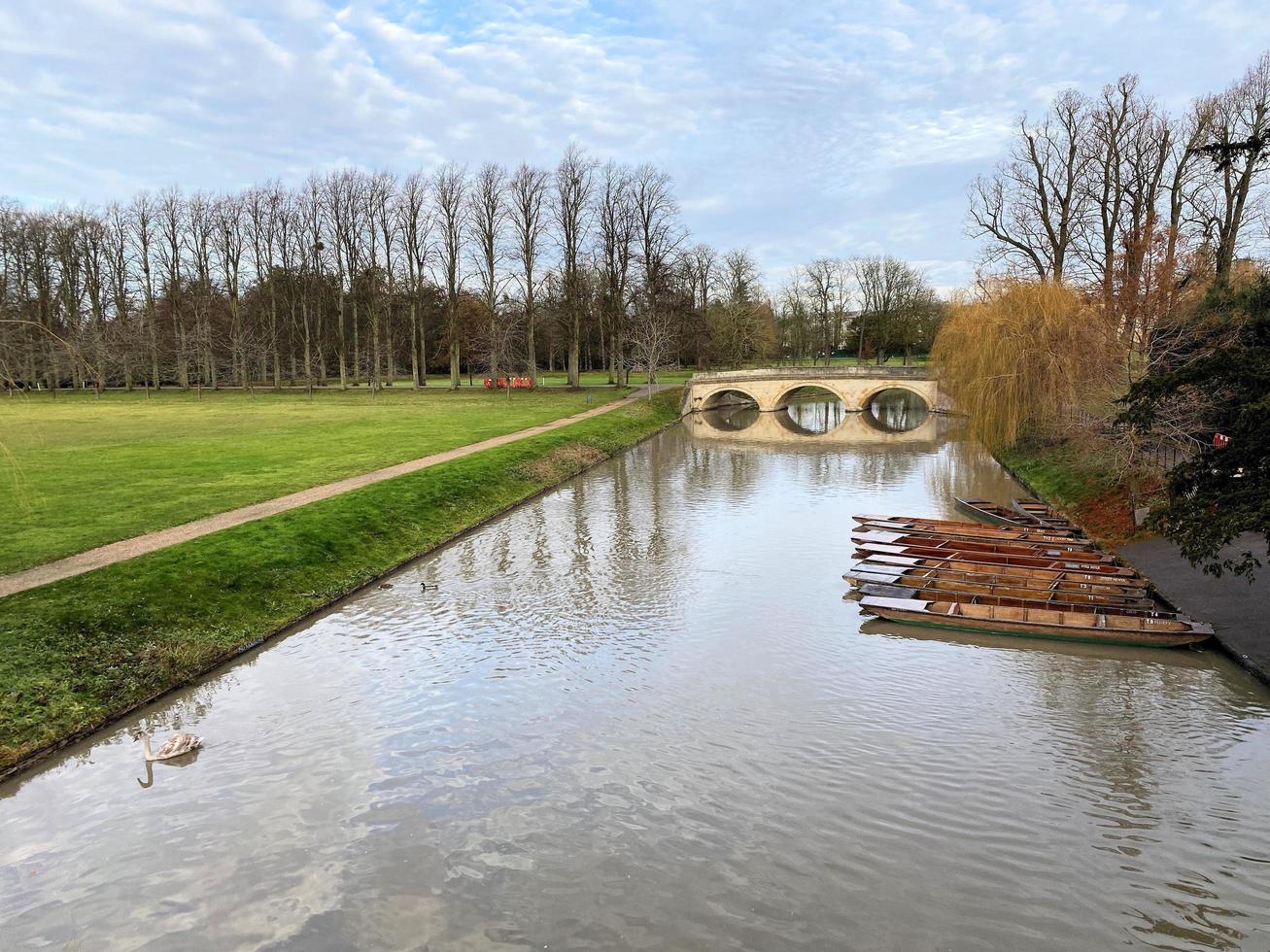 Cambridge in the UK in December 2021. A VIEW OF A bRIDGE AT cAMBRIDGE uNIVERSITY photo