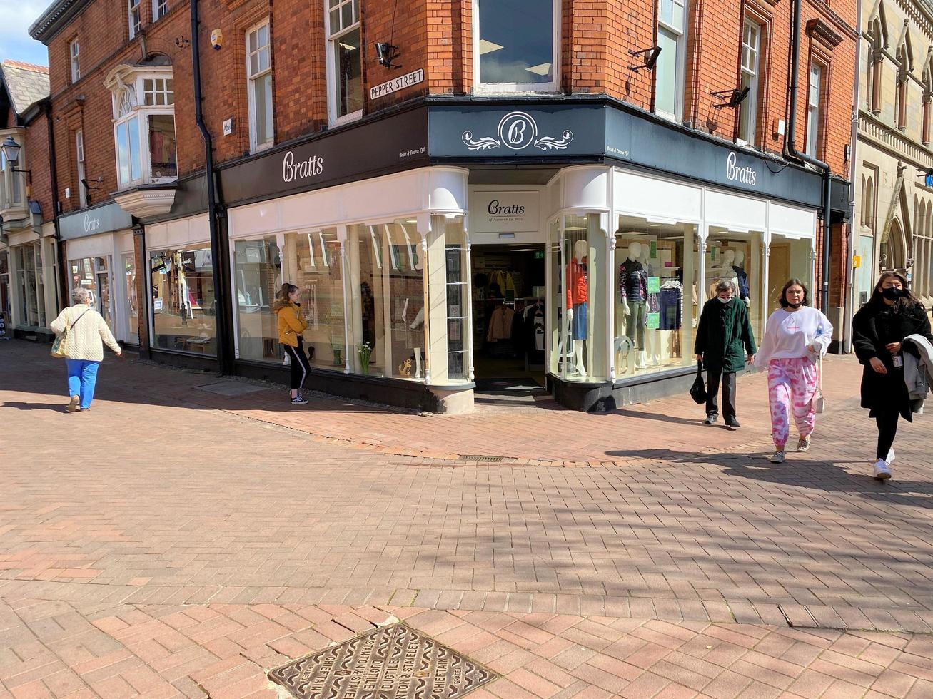 Nantwich in Cheshire in April 2021. A view of the streets of Nantwich photo