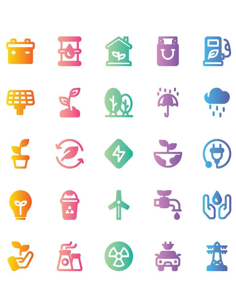 Eco Friendly Icon Set 30 isolated on white background vector