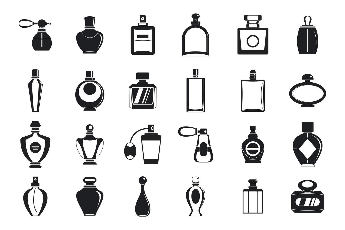 Perfume icon set, simple style vector