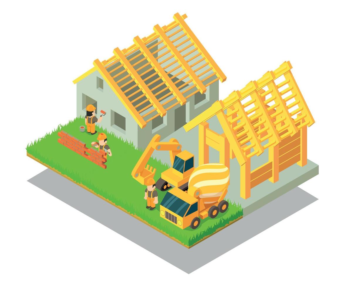 Village concept banner, isometric style vector