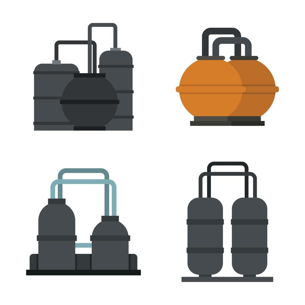Petrol reserve icon set, flat style vector