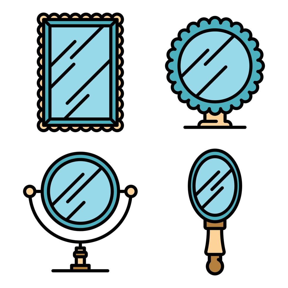 iconos de espejo vector plano