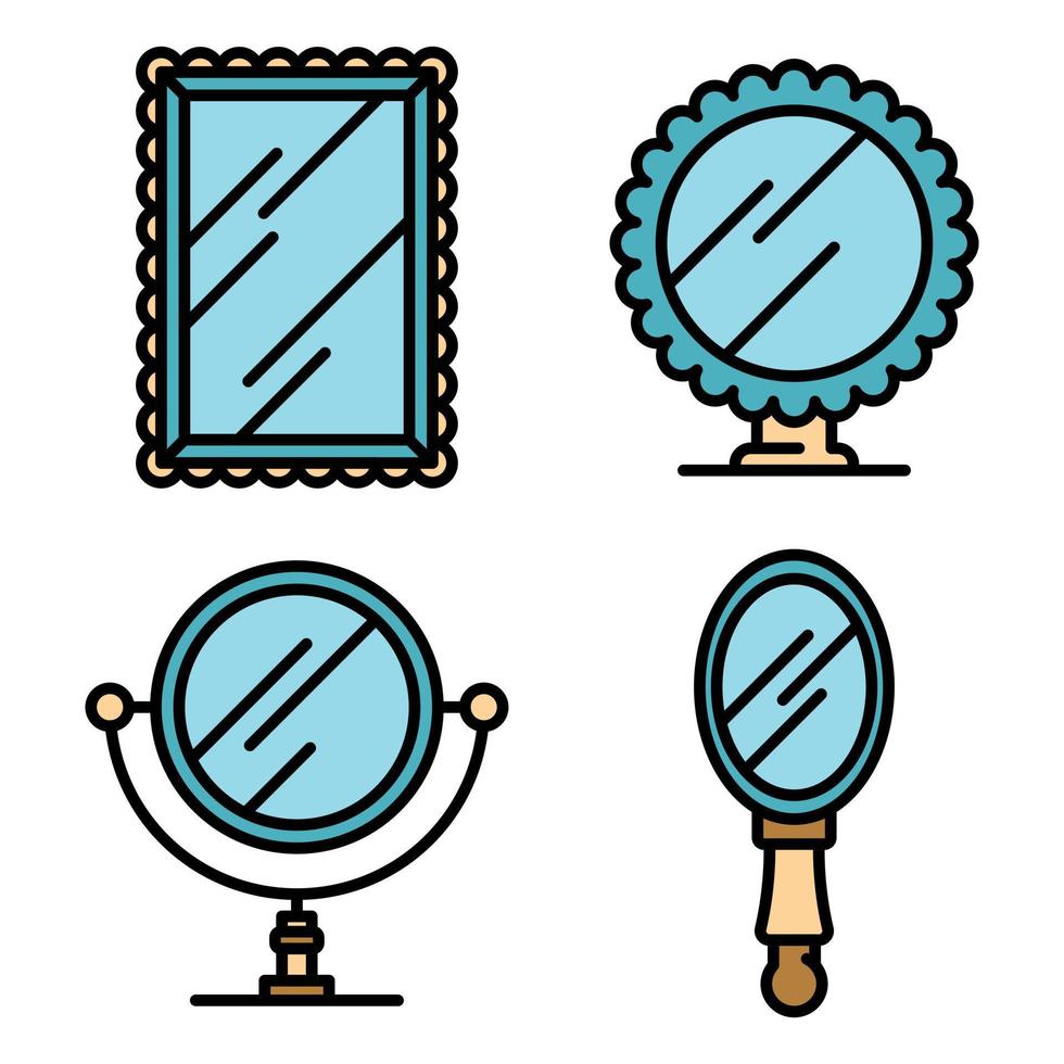 Mirror icons vector flat