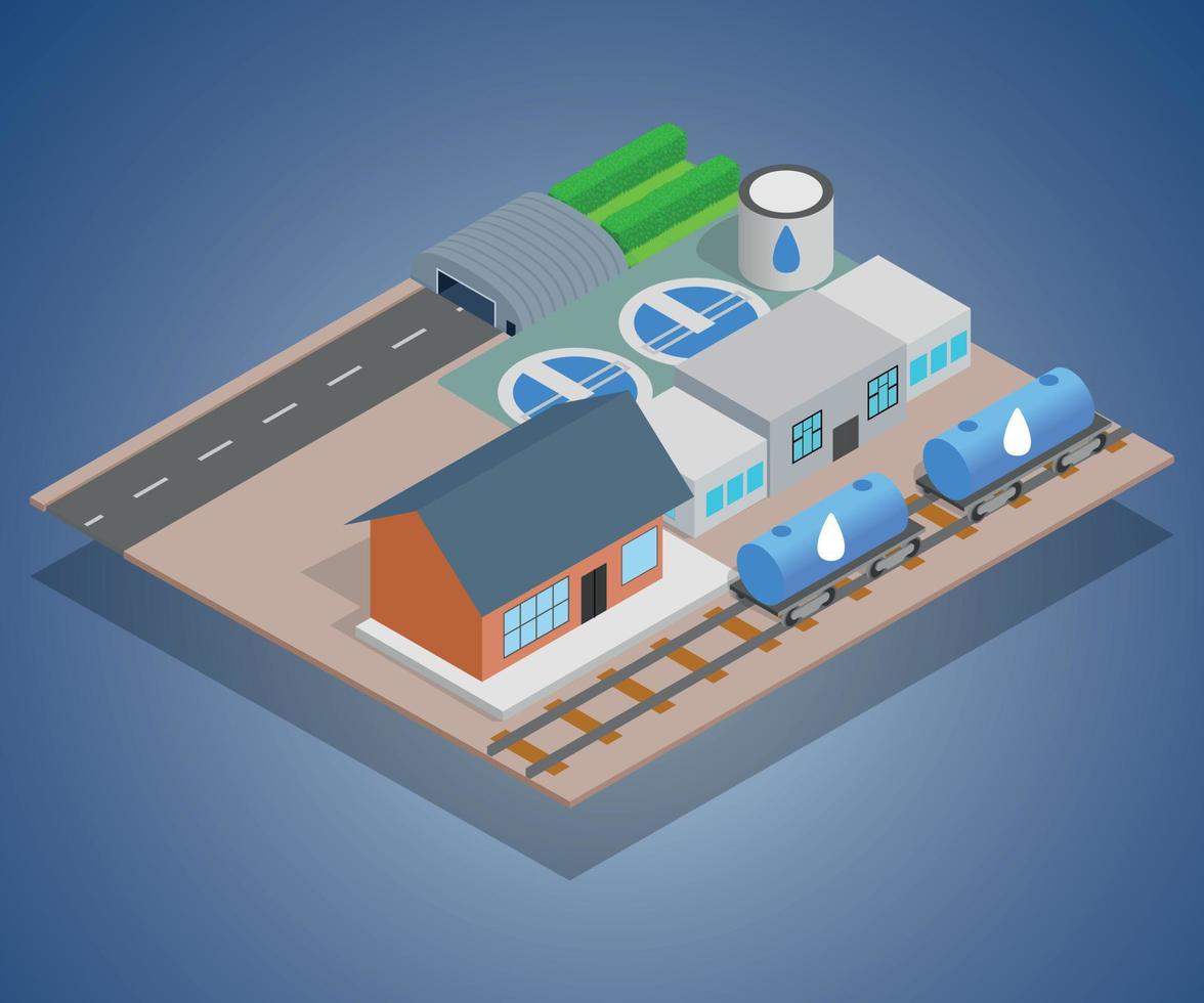 Water delivery concept banner, isometric style vector