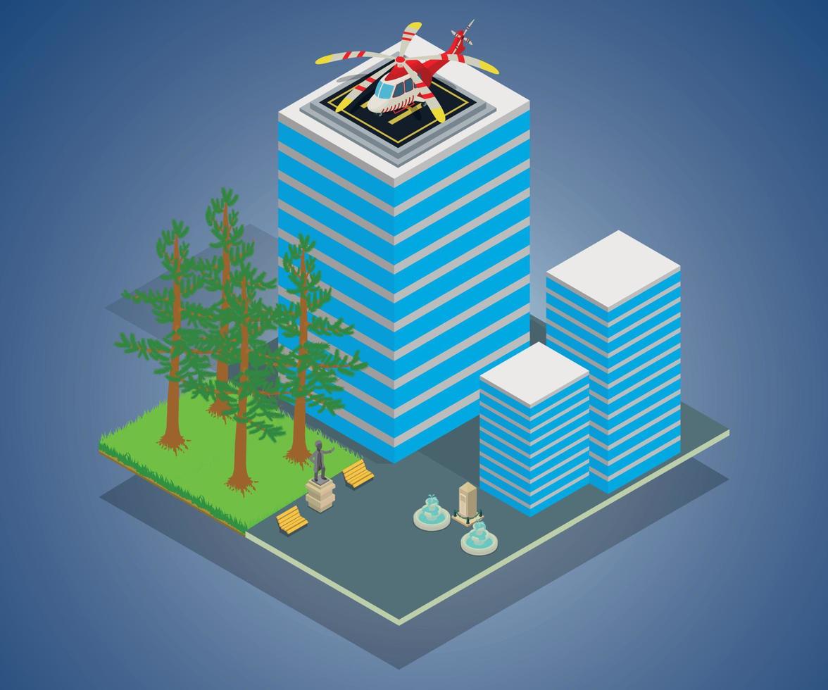 Business centre concept banner, isometric style vector