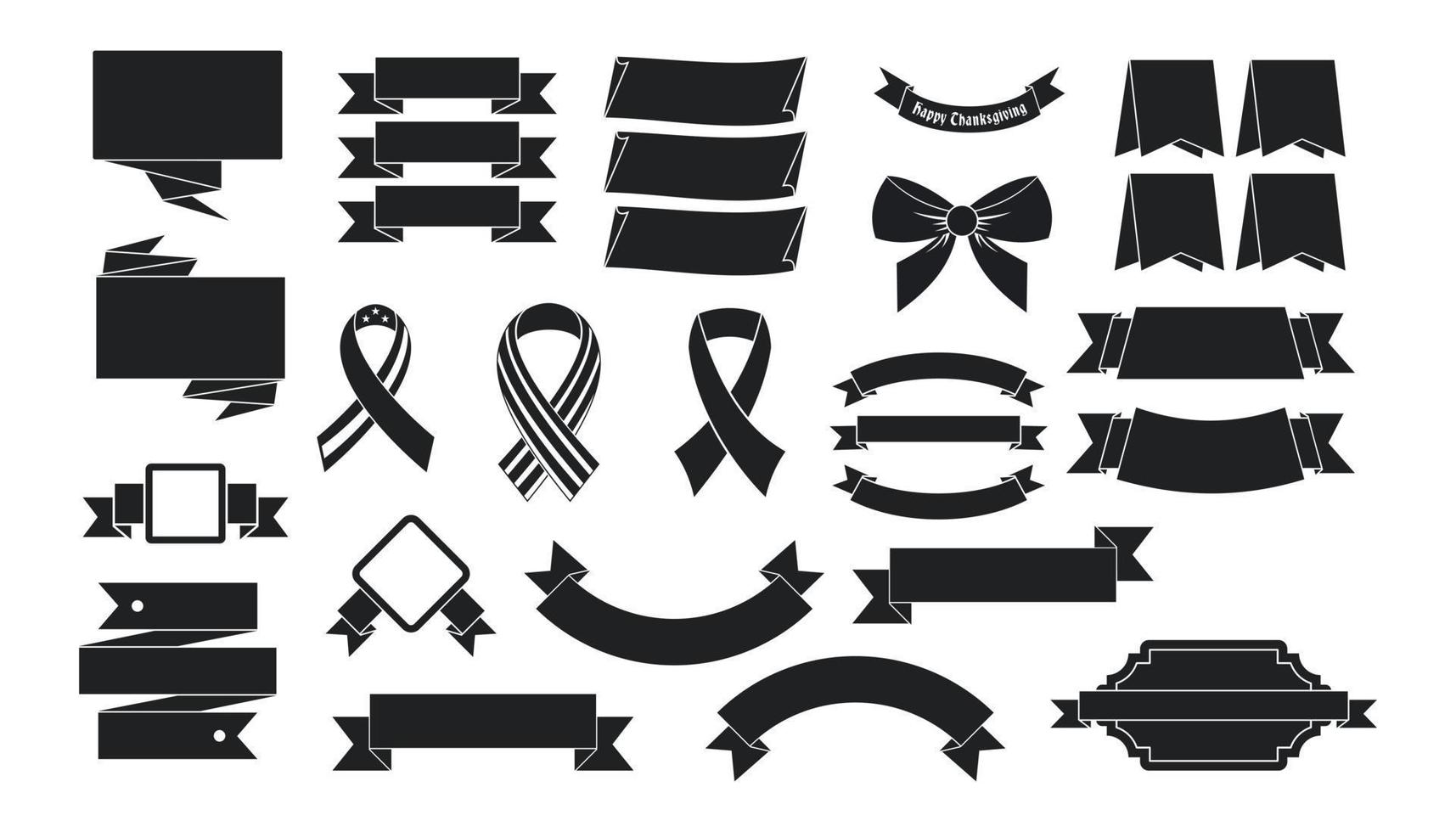 conjunto de iconos de cinta, estilo simple vector