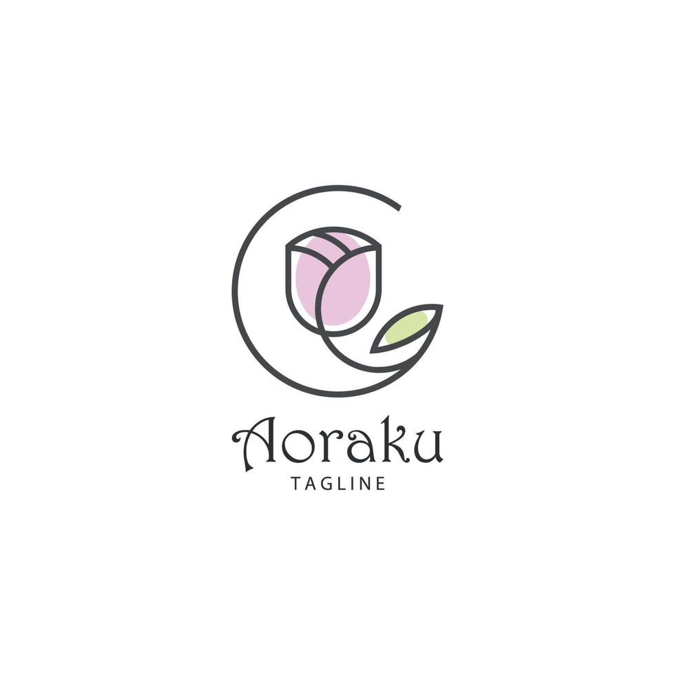 vector de diseño de logotipo de flor rosa.