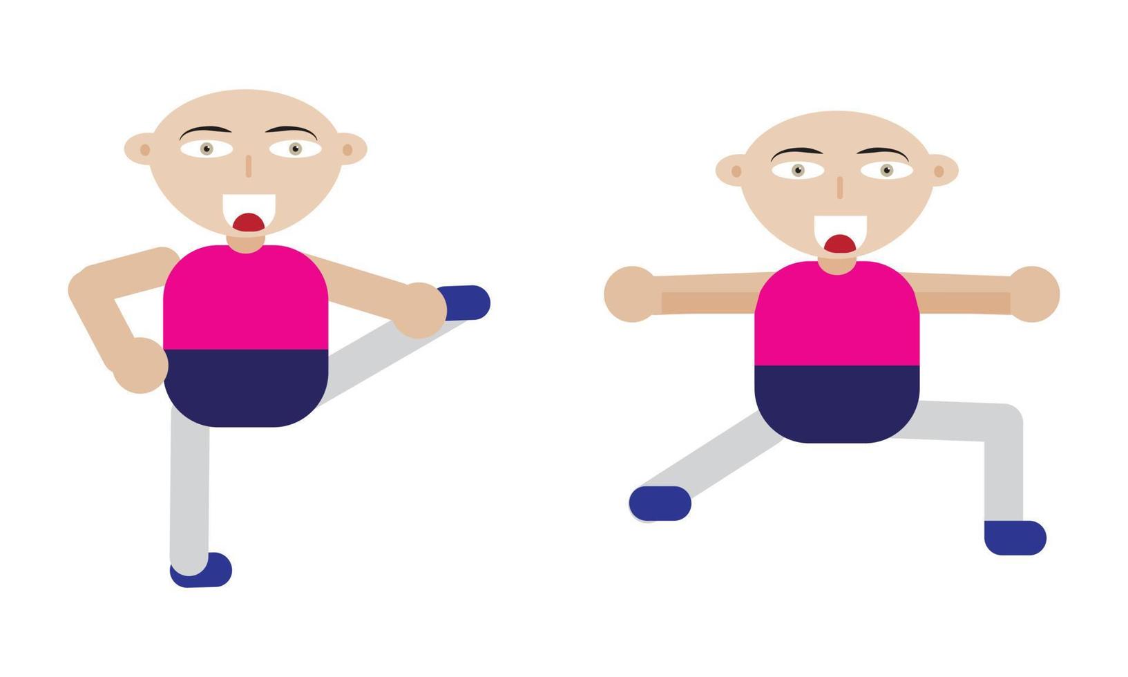 two people doing yoga pose vector