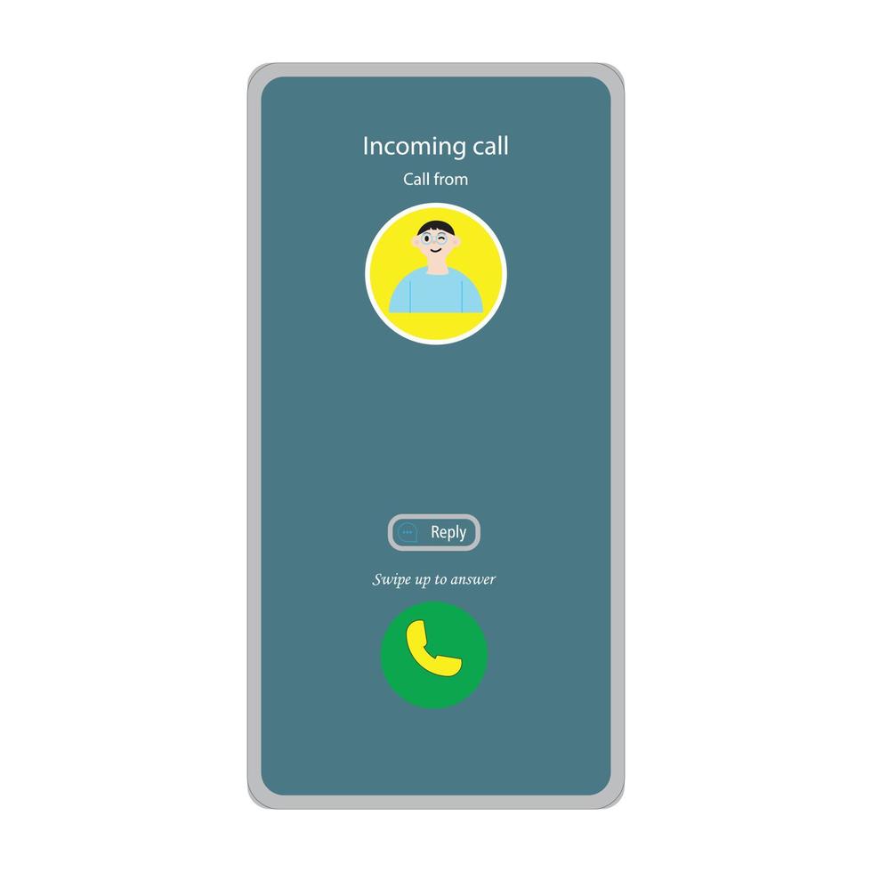 call screen mobile mockup, interface, vector illustration