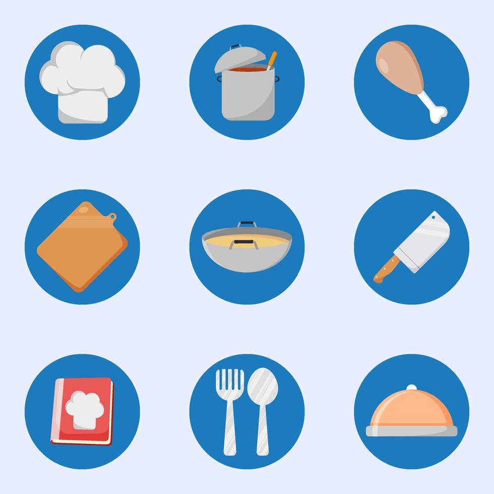 conjunto de iconos de chef vector