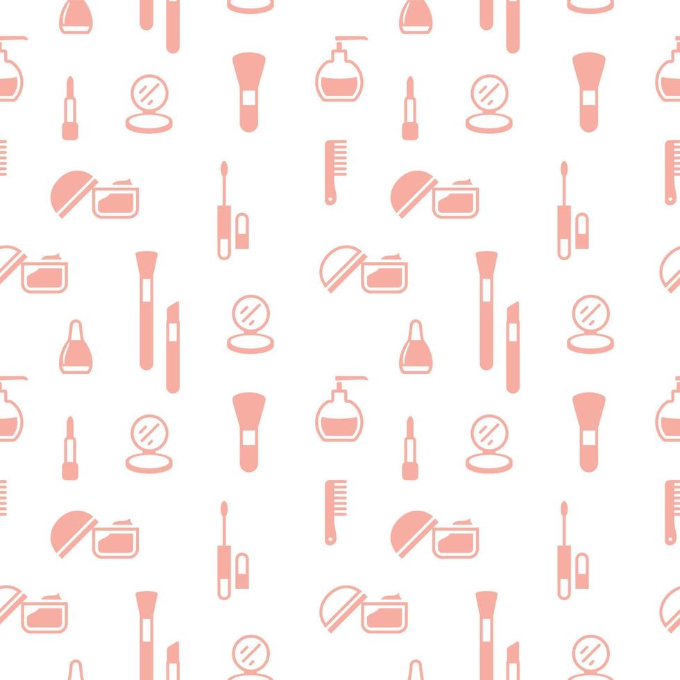 Seamless texture from cosmetics icons, pattern, abstract background, wallpaper vector